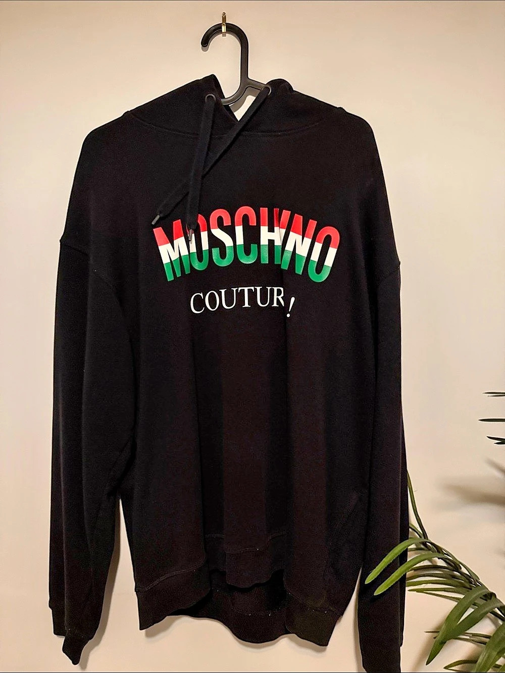 Moschino Couture! Color Block Hoodie in Black & Red
